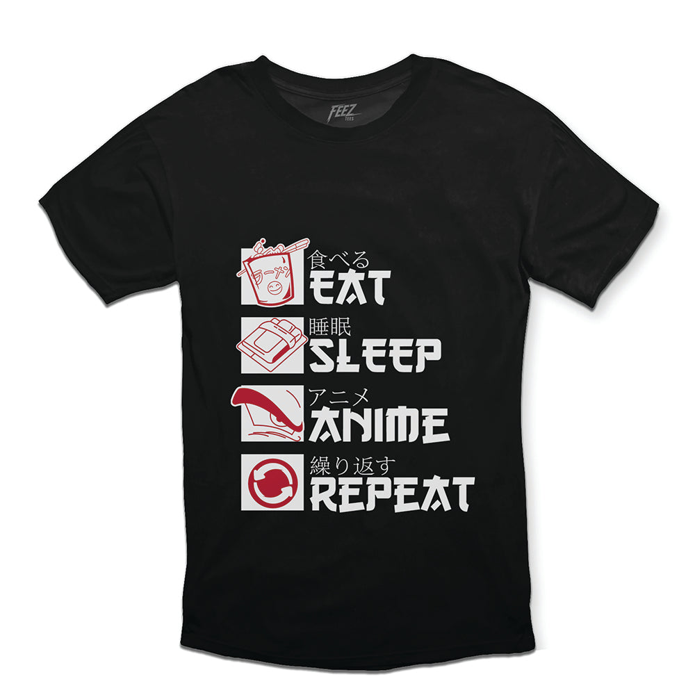 Eat, Sleep, Repeat Anime Tee