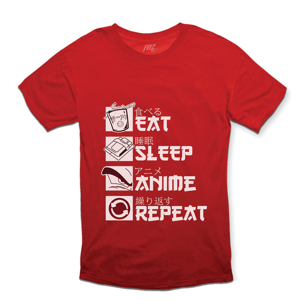 Eat, Sleep, Repeat Anime Tee